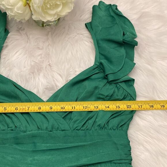 Lulus Green Sweetheart Neck Flutter Sleeve Mini Dress Size M - Picture 7 of 11